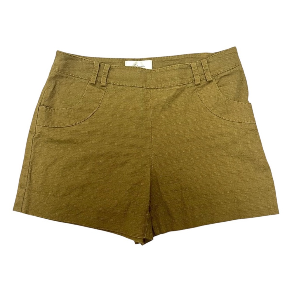 Elevenses Anthropologie Boho Tweed Brown Green Mid Rise Shorts Size 2 - Picture 1 of 10